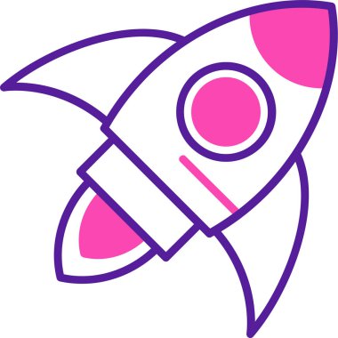 Roket. Web simgesi basit illüstrasyon