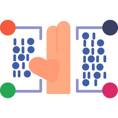 El ele tutuşan renk ikonu vektör illüstrasyonu