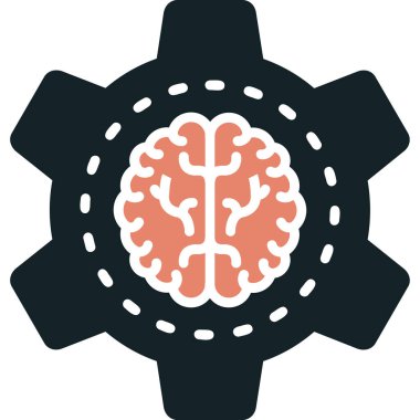 beyin ikonu vektör illüstrasyonu