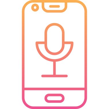 Mikrofon. Web simgesi basit illüstrasyon