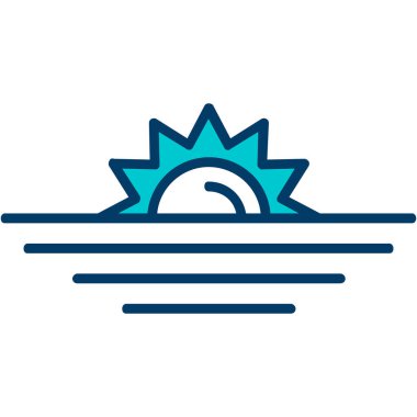 güneş ve güneş ikonu vektör çizimi tasarımı