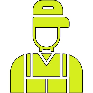 Kask inşaat endüstrisi simgesi ana hatları biçiminde