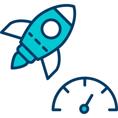 Roket. Web simgesi basit illüstrasyon