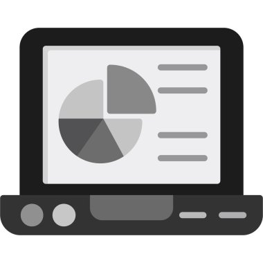 Pasta grafiği vektör çizimi tasarımı olan dizüstü bilgisayar