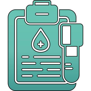 Üzerinde kan damlası simgesi olan bir pano. Web için pano kan bırakma vektör simgesinin özet çizimi