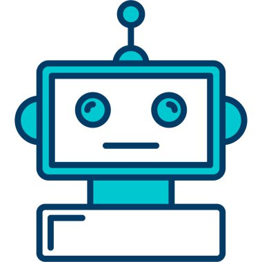 robot. Web simgesi basit illüstrasyon