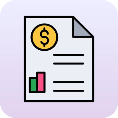 belge simgesi ve vektör illüstrasyonu beyaz arkaplanda izole edildi