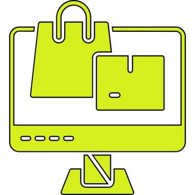 Alışveriş poşeti simgesi, vektör illüstrasyonu