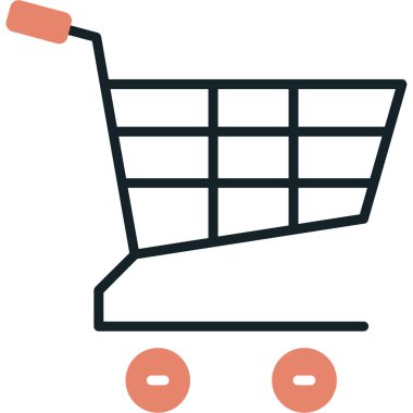 Alışveriş arabası ikon vektör illüstrasyonu