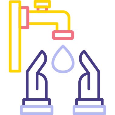 Su musluğu. Basit resimleme