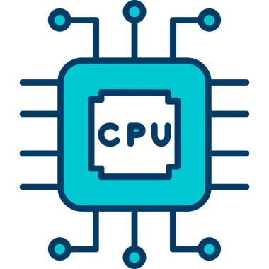 İşlemci. Web simgesi basit illüstrasyon