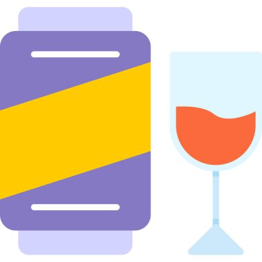 Şarap. Web simgesi basit illüstrasyon