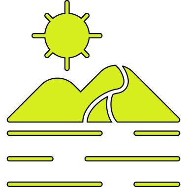 Yaz manzara simgesinin vektör illüstrasyonu