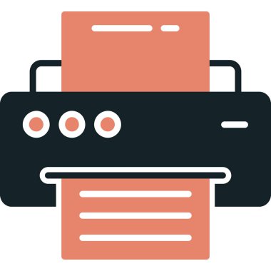 Yazıcı simgesi vektör illüstrasyonu