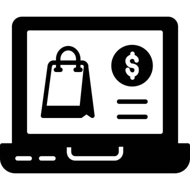 çevrimiçi alışveriş vektörü simgesi