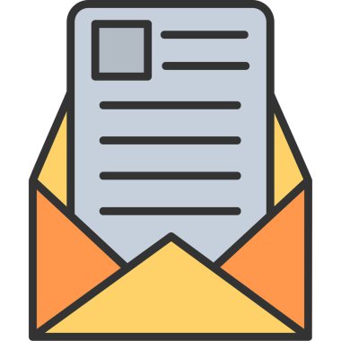 E- posta simgesi renk ana hatları vektörü