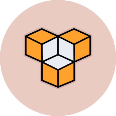 Küp. Web simgesi basit illüstrasyon