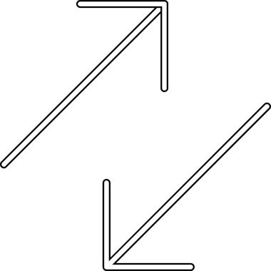 Oklar ok yönü simgesi dış hat biçiminde