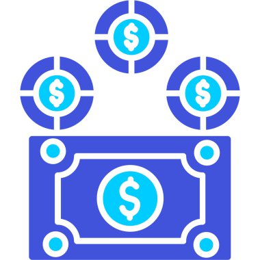 Dolar parası web simgesi basit vektör illüstrasyonu