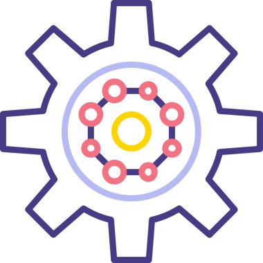 Çarklı dişli simgesi ana hat biçiminde