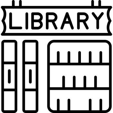 kitaplık simgesi ana hat biçiminde