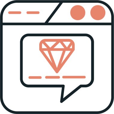 Elmas. Web simgesi basit illüstrasyon