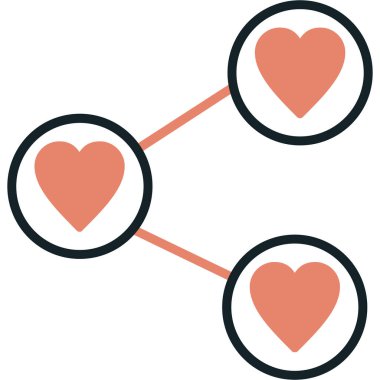 Kalp. Web simgesi basit illüstrasyon