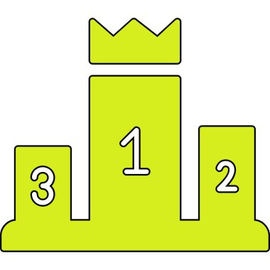 Üç kazanan podyum. Basit düz resimleme