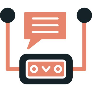 Sohbet ileti simgesi, vektör illüstrasyonu