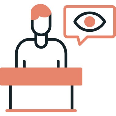 konferans simgesi, vektör illüstrasyonu basit tasarım