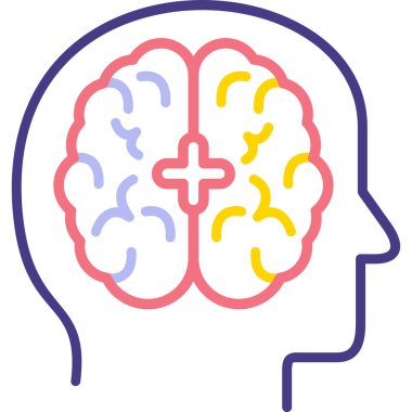 Beyin. Web simgesi basit illüstrasyon