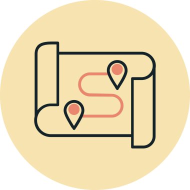 Harita. Web simgesi basit illüstrasyon