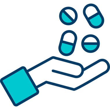 Hap hapı taşıyıcı illüstrasyon ana hatları simge tasarımı