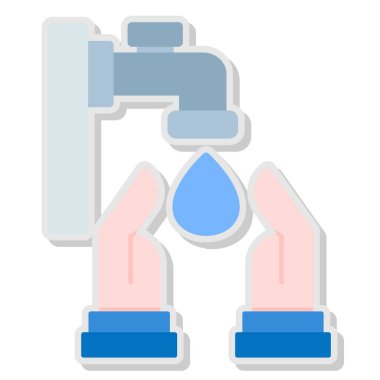 Su musluğu vektör simgesi. Düz vektör sembolü. pictogram izole edildi.