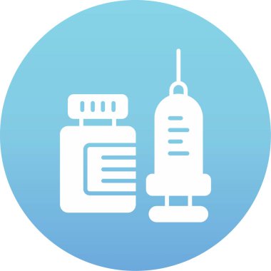 Şırınga ikon çizgisinin vektör çizimi. Tıbbi ve diğer elementler için enjeksiyon simgesi olarak kullanılan düzenlenebilir madde.