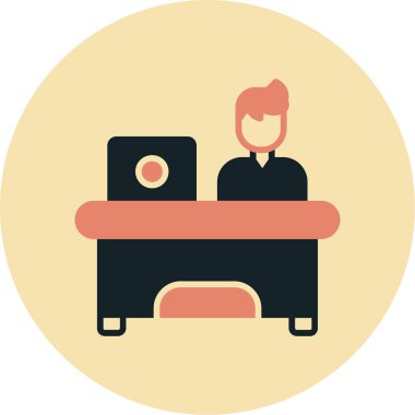 Otelde. Web simgesi basit illüstrasyon