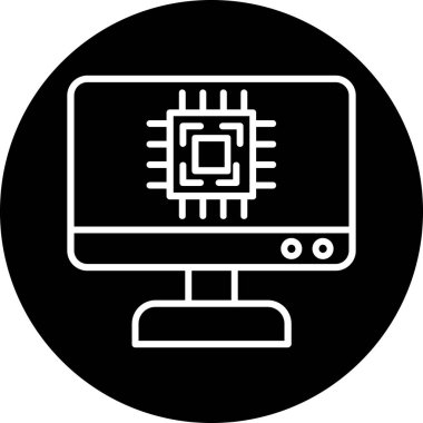 vektör işlemci simgesi, basit illüstrasyon