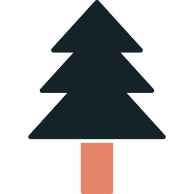 Orman ağacı çam simgesi taslak biçiminde