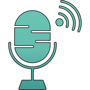 ses dalgalı mikrofon. Basit resimleme