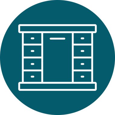 Mutfak Kabine web simgesi, vektör illüstrasyonu