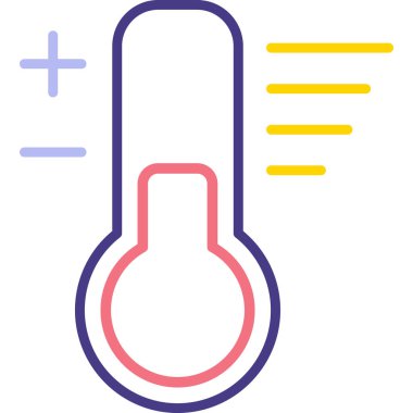 sıcaklık termometresi ağ simgesi basit taslak çizimi