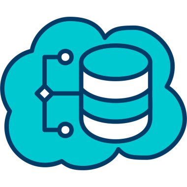 Bulut veri. Web simgesi basit illüstrasyon