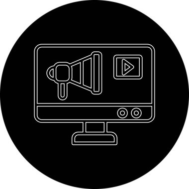 Bir video simgesinin vektör illüstrasyonu