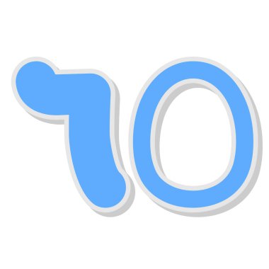 0 sayısı mavi renkte.