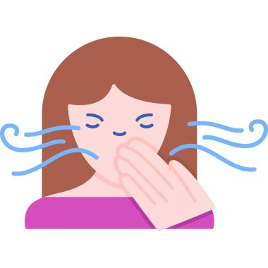 Burun vektörü illüstrasyonu olan kız