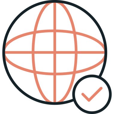 Küre. Web simgesi basit illüstrasyon