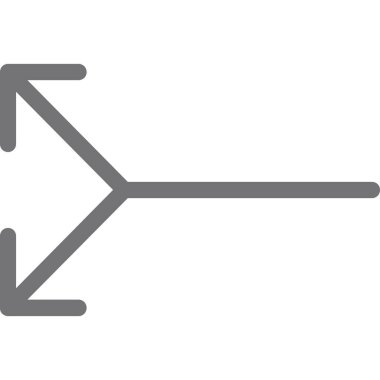 Sol vektör çizgisi simgesini gönder. Beyaz arka planda ana hatlı vektör çizimi. doğrusal gri bilgi simgesi.