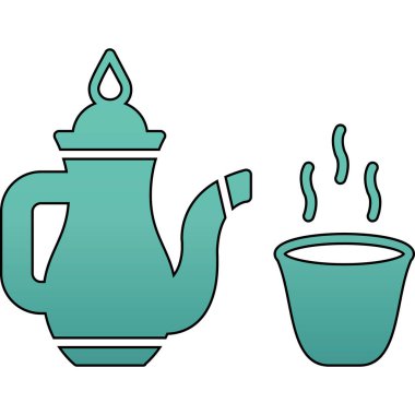 Çaydanlık simgesi, anahat stili