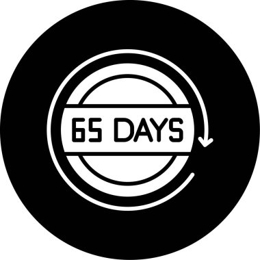 Katı biçimde 65 günlük simge.