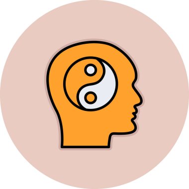 İnsan zihin simgesi, vektör illüstrasyonu